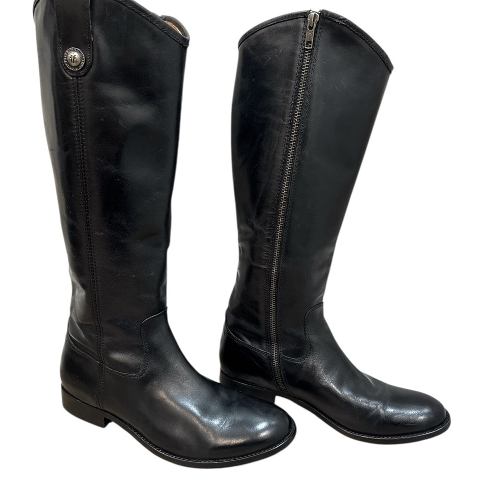 Frye Black Leather Tall Boots Size 8.5
